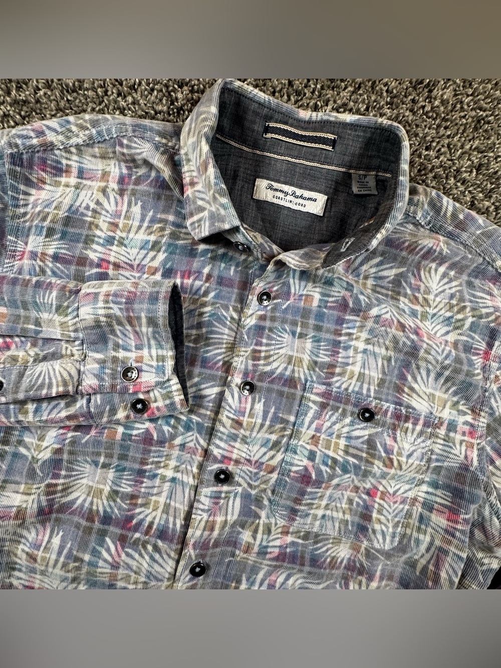 Tommy Bahama Men's Coastal Cord Button-Up - Blue/Gray